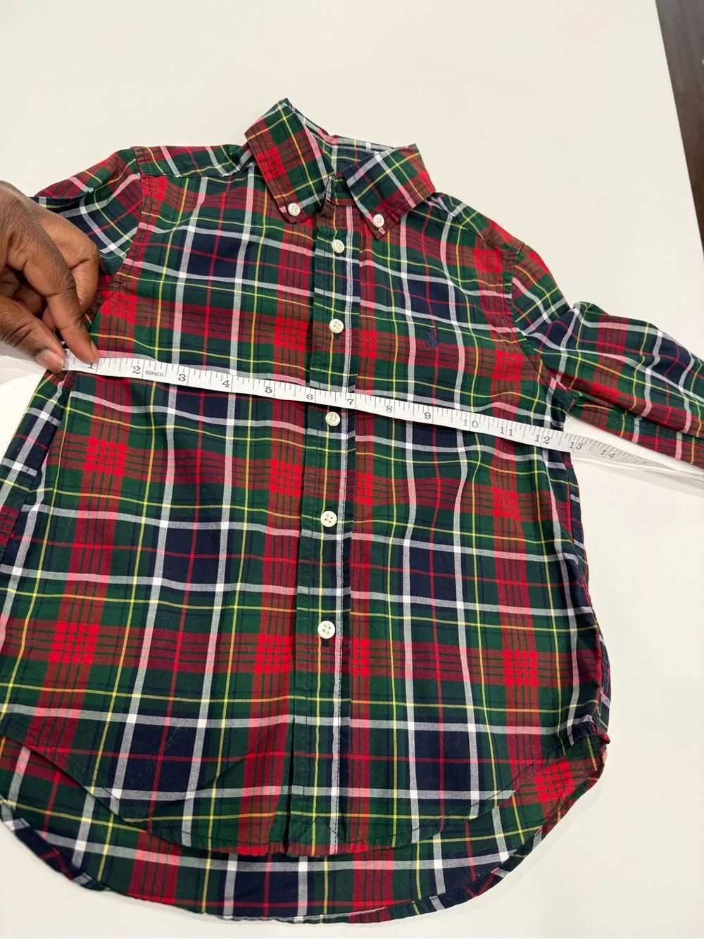 Ralph Lauren Boys Christmas 4T Plaid Button-Down Long Sleeve Shirt